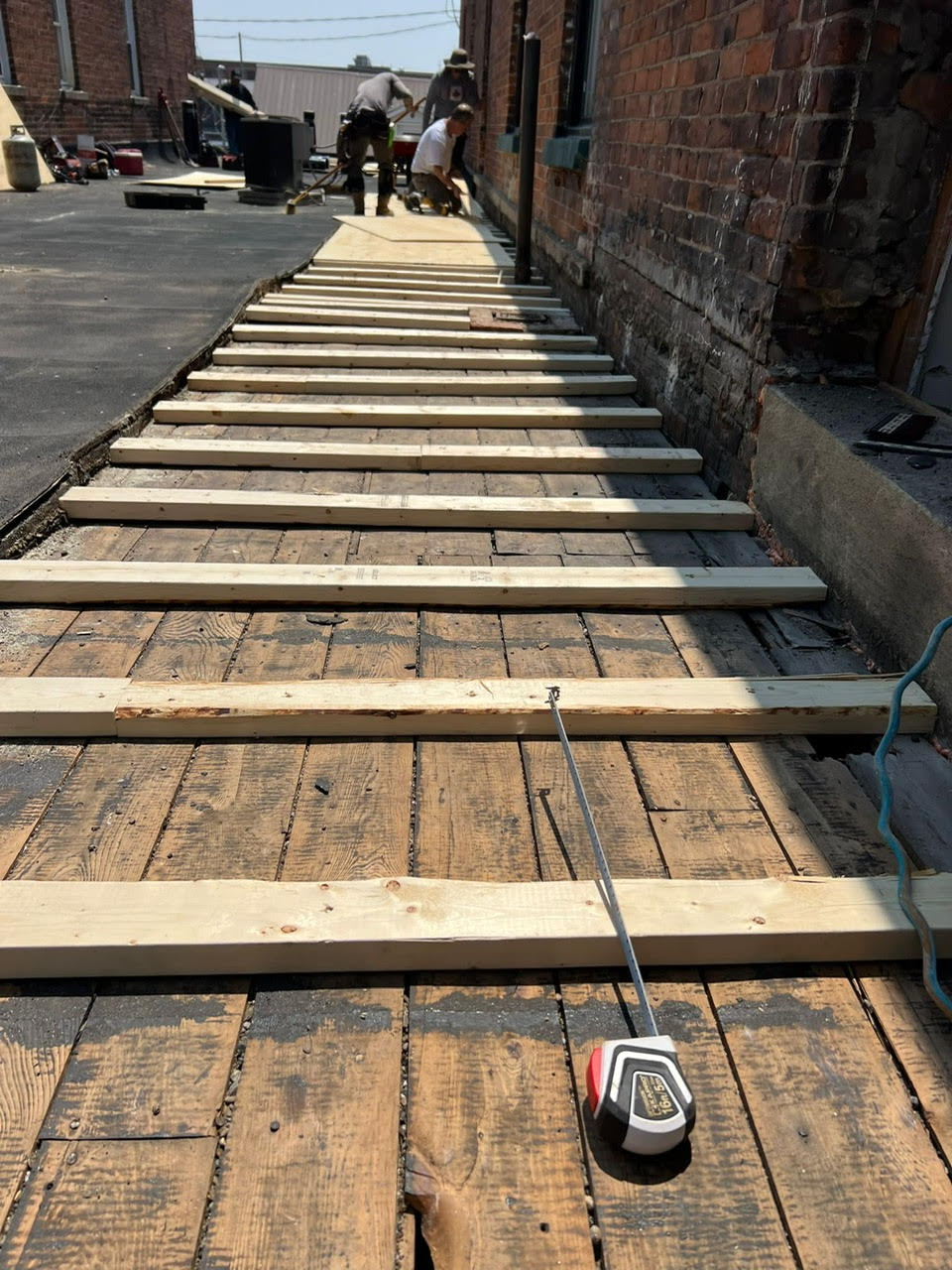 Professional commercial roofing services in action